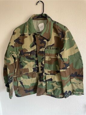 U.S. Army Green Brown Woodland Camo Jacket Mens
